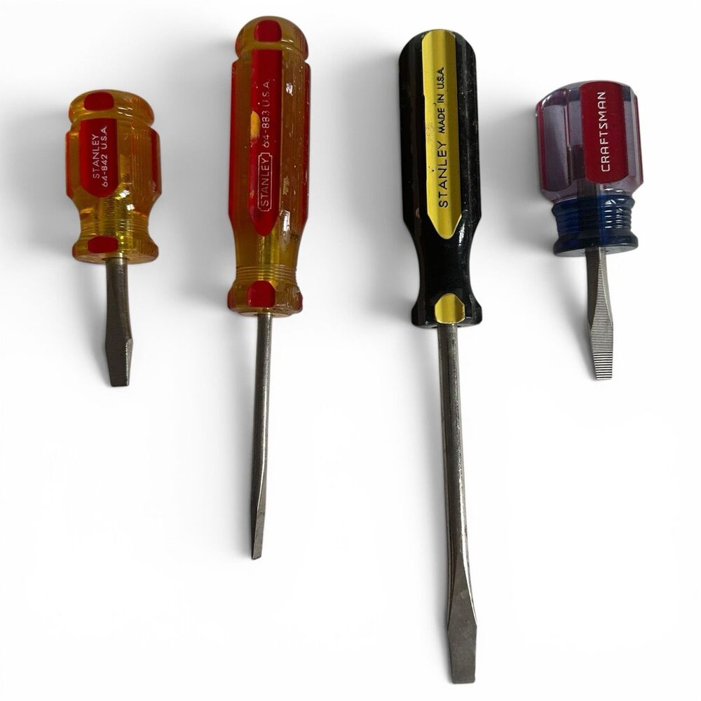 Vintage Stanley Craftsman USA Screwdriver Lot Stubby Set 64-842 64-883 CMHT65020 - Picture 1 of 6